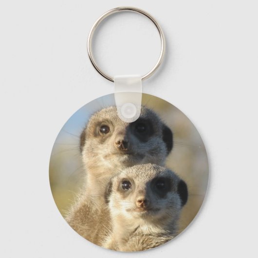 Paar van Meerkats Cute Photo Sleutelhanger (Voorkant)