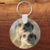Paar van Meerkats Cute Photo Sleutelhanger (Achterkant)