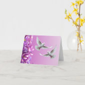 Paar van mooie witte doven kaart (Gele Bloem)