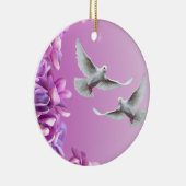 Paar van mooie witte doven keramisch ornament (Rechts)
