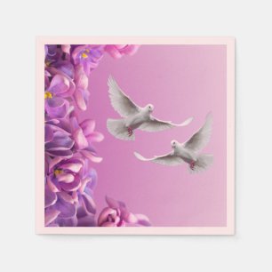 Paar van mooie witte doven servet