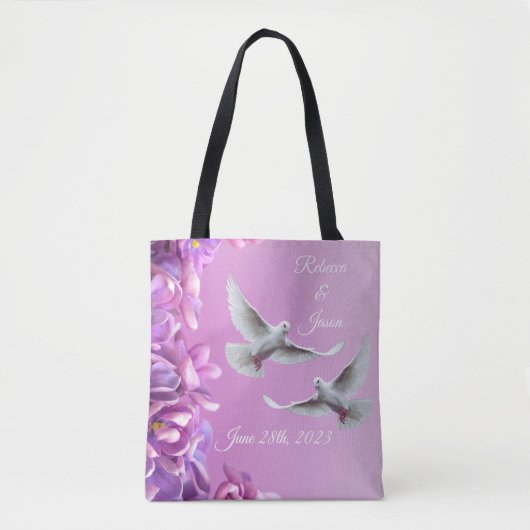 Paar van mooie witte doven tote bag (Voorkant)