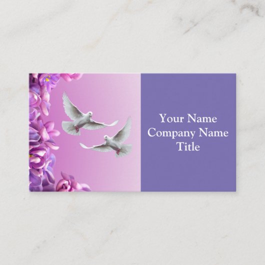 Paar van mooie witte doven visitekaartje (Voorkant)