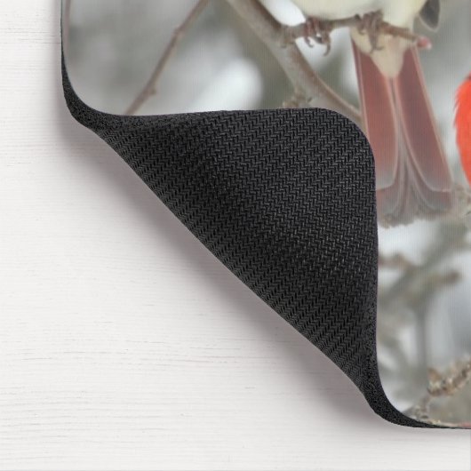 Paar van noordelijke kardinalen muismat (Hoek)