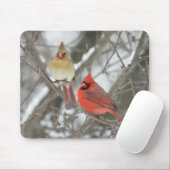 Paar van noordelijke kardinalen muismat (Met muis)
