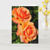 Paar van Oranje Roos bloesems Kaart (Gele Bloem)