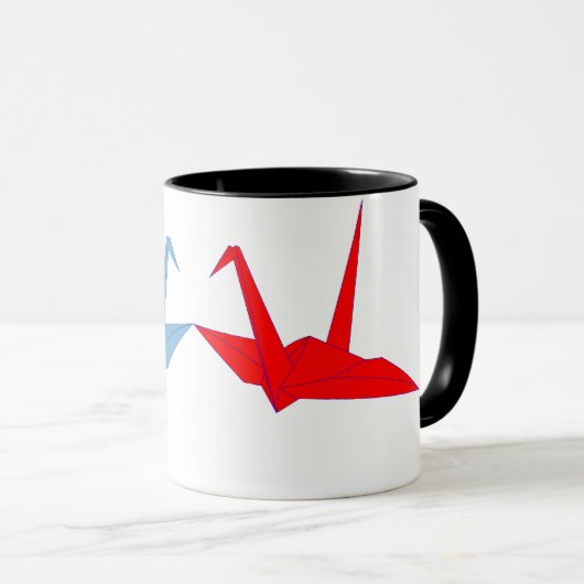 Paar van origami Cranes Mok (Voorkant rechts)