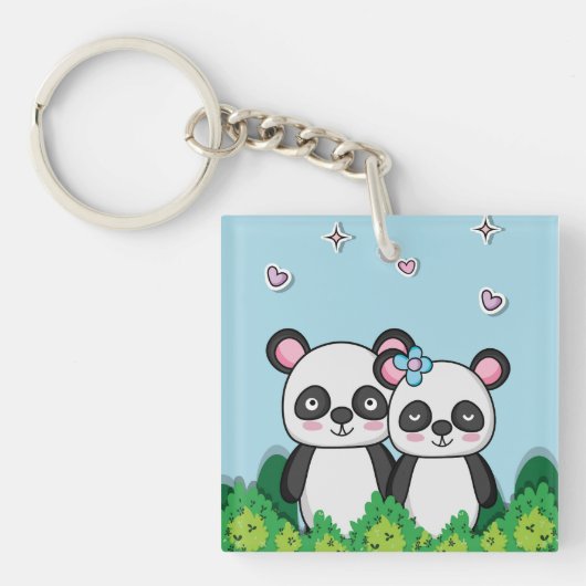 Paar van Pandas Sleutelhanger (voorkant)