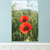 Paar van papaver canvas afdruk (Insitu (Houten vloer))