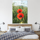 Paar van papaver canvas afdruk (Insitu (Slaapkamer))