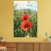 Paar van papaver canvas afdruk (Insitu (Woonkamer))