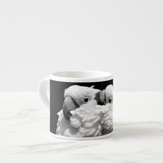 Paar van paraplu-cockatoes espresso kop (Links)