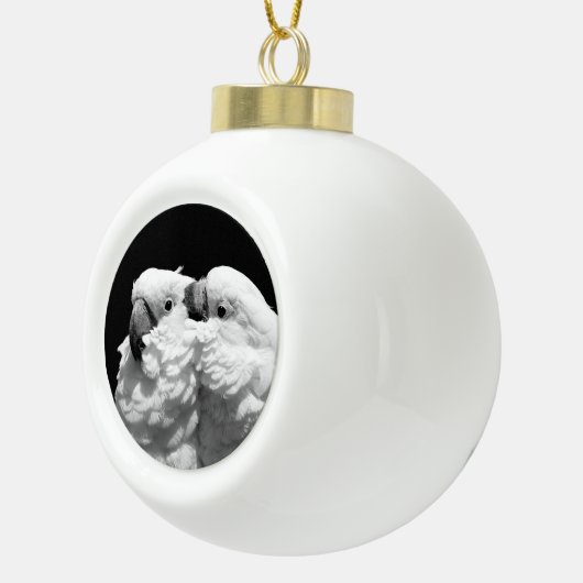 Paar van paraplu-cockatoes keramische bal ornament (Rechts)