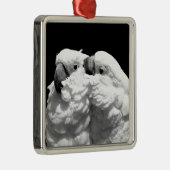 Paar van paraplu-cockatoes metalen ornament (Rechts)