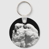 Paar van paraplu-cockatoes sleutelhanger (Voorkant)