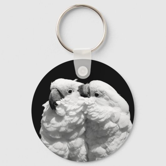 Paar van paraplu-cockatoes sleutelhanger (Voorkant)