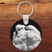 Paar van paraplu-cockatoes sleutelhanger (Voorkant)