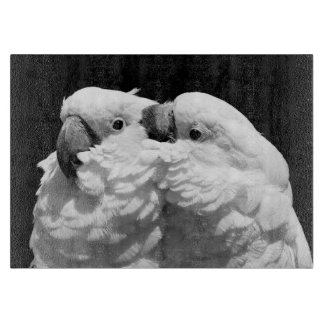 Paar van paraplu-cockatoes snijplank