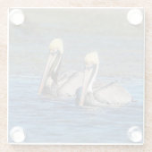 Paar van Pelicans Glazen Onderzetter (Achterkant)