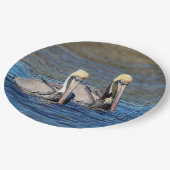Paar van Pelicans Papieren Bordje (Gekanteld)