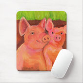 Paar van Pig Pals Mousepad (ook bekend als varkens Muismat (Met muis)