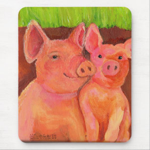 Paar van Pig Pals Mousepad (ook bekend als varkens Muismat