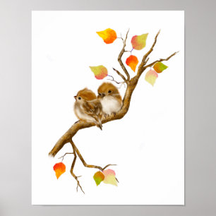 Paar van Poster met reservevogels afdrukken