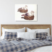 Paar van potloffen van Staffordshire Canvas Afdruk (Insitu (Slaapkamer))