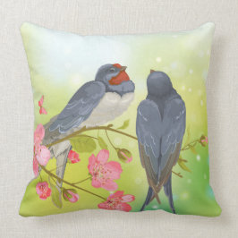 Paar van prachtig Sierkussen van zwaluw vogel