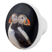 Paar van Puffins Keramische Knop (Rechts)