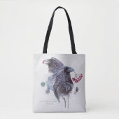 Paar van Ravens Abstracte Waterverf Splashes Tote Bag (Voorkant)