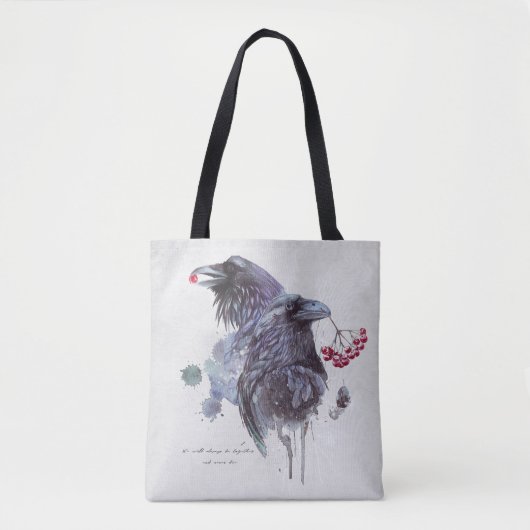 Paar van Ravens Abstracte Waterverf Splashes Tote Bag (Voorkant)