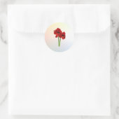 Paar van Red Amaryllis Ronde Sticker (Tas)