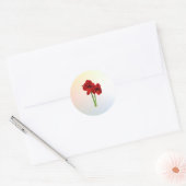 Paar van Red Amaryllis Ronde Sticker (Envelop)