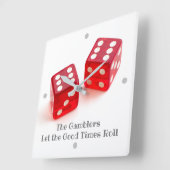Paar van Red Dice Game Room Naam Vierkante Klok (Hoek)