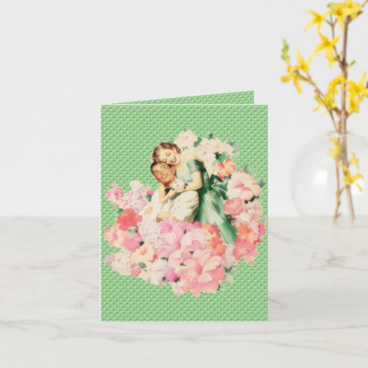Paar van Retro 1950 Kaart (Gele Bloem)