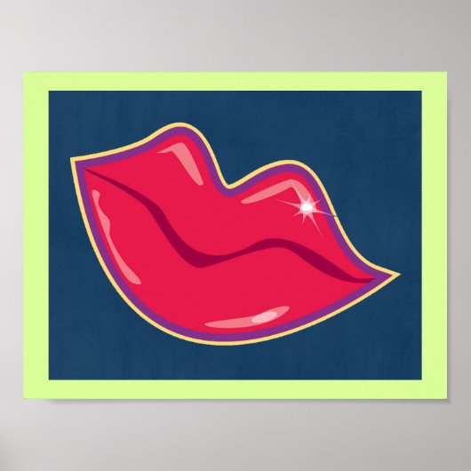Paar van Rode Lips Poster (Voorkant)