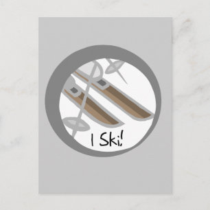 Paar van Skis I Ski T-shirts en geschenken Briefkaart