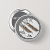 Paar van Skis I Ski T-shirts en geschenken Ronde Button 5,7 Cm (Voorkant /achterkant)