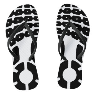 Paar van sportief schoenafdrukken teenslippers