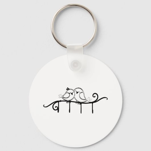Paar van Tortelduifjes Sleutelhanger (Voorkant)