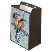 Paar van tropische vogels medium cadeauzakje (Achterkant Gekanteld)