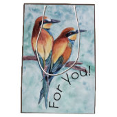 Paar van tropische vogels medium cadeauzakje (Achterkant)