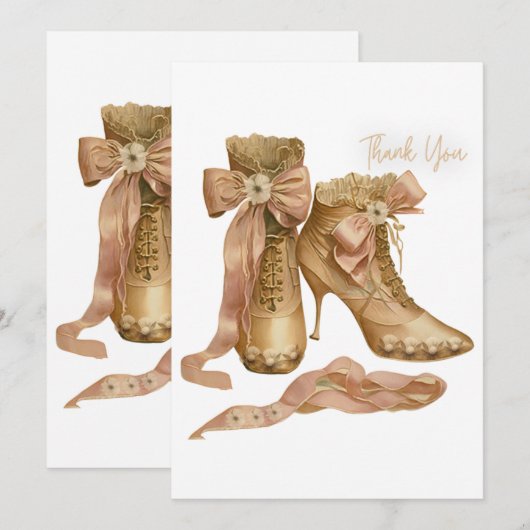 Paar van Victoriaans verwarmde elementen Bedankkaart (Voorkant / Achterkant)