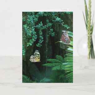 Paar van vlinders in tropische tuinmedeleven kaart