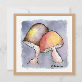 Paar van Waterverf Wenskaart van paddenstoelen Kaart (Voorkant)