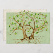 Paar van wervelstructuurwortelen verouderd groen p kaart (Voorkant / Achterkant)