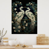 Paar van White Egrets Poster (Keuken)