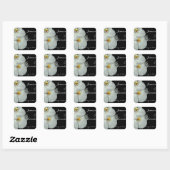 Paar van White Orchids Personalized Wedding Vierkante Sticker (Vel)
