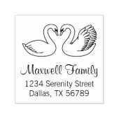 Paar van White Swans Couple Address Zelfinktende Stempel (Design)